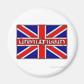 "Underbara Storbritannien"-ambigram på en brittisk Magnet
