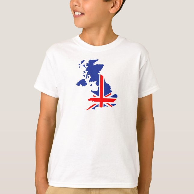 Underbara Storbritannien, Förenade karta flagga T Shirt (Framsida)