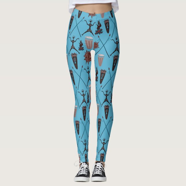Underbara symboler Abstrakt Mönster Leggings (Framsida)