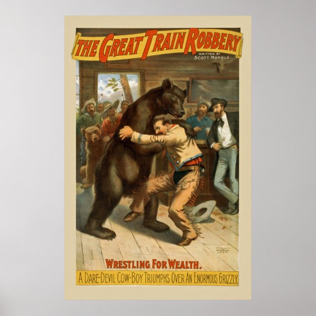 Underbara Tåg-rån Vintage affisch (Framsidan)