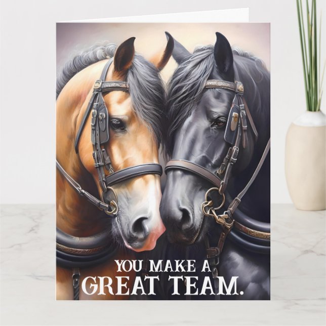 Underbara Team Horses-årsdagen Kort (Framsida)