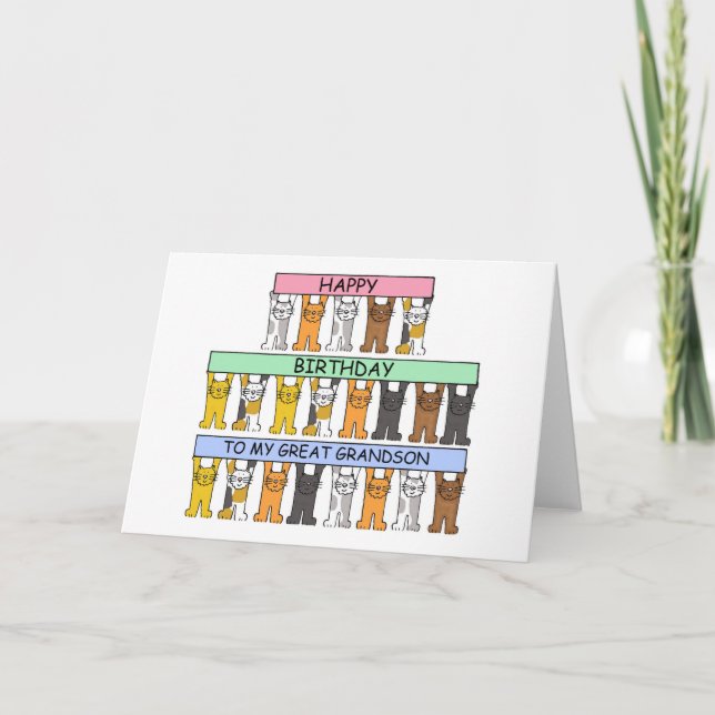 Underbara Tecknader av grattis på födelsedagen- Kort (Framsida)