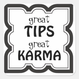 Underbara tips Underbara Karma Tip Burk Fyrkantigt Klistermärke