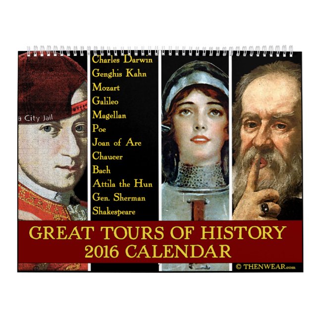 Underbara Tours av kalendern för historia 2016 Kalender (Omslag)