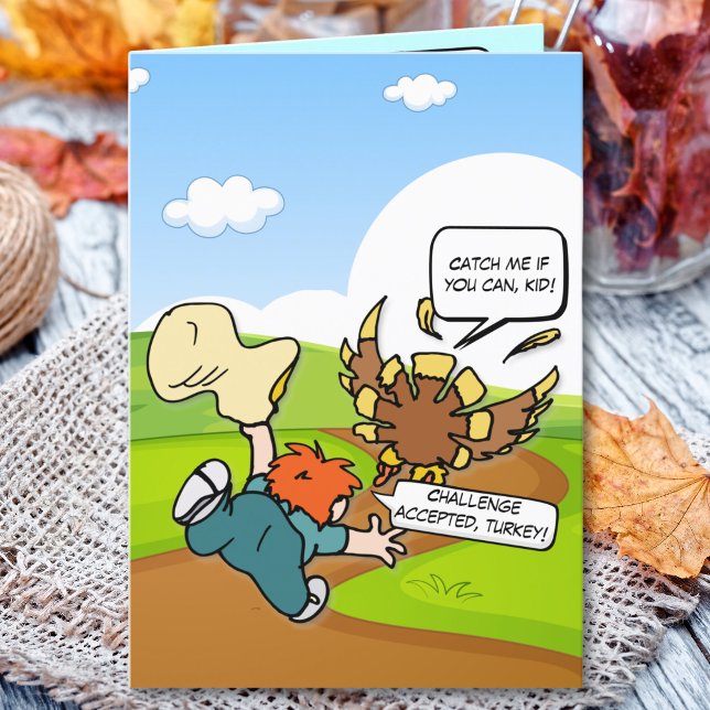 Underbara Turkiet har en bekväm Thanksgiving Helgkort (A hilarious Thanksgiving chase between a kid and a runaway turkey!)
