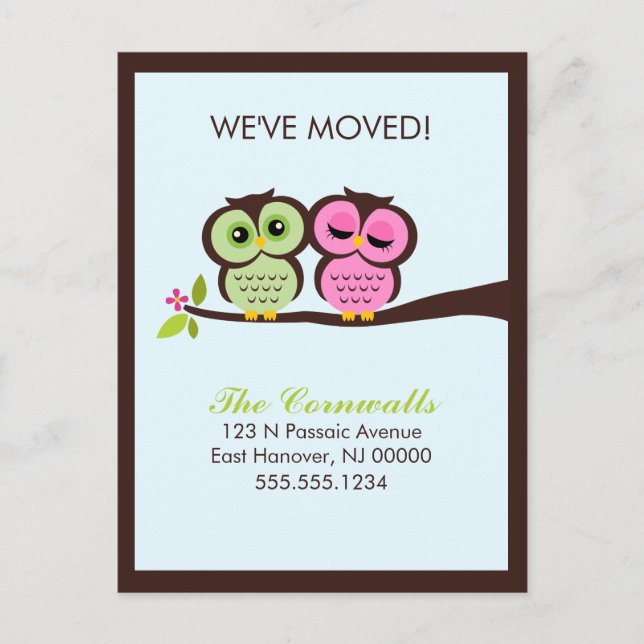 Underbara Ugglor Flyttar Meddelanden (Framsida)