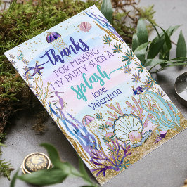 Underbara Under havet Födelsedagsfest manus Tack Kort