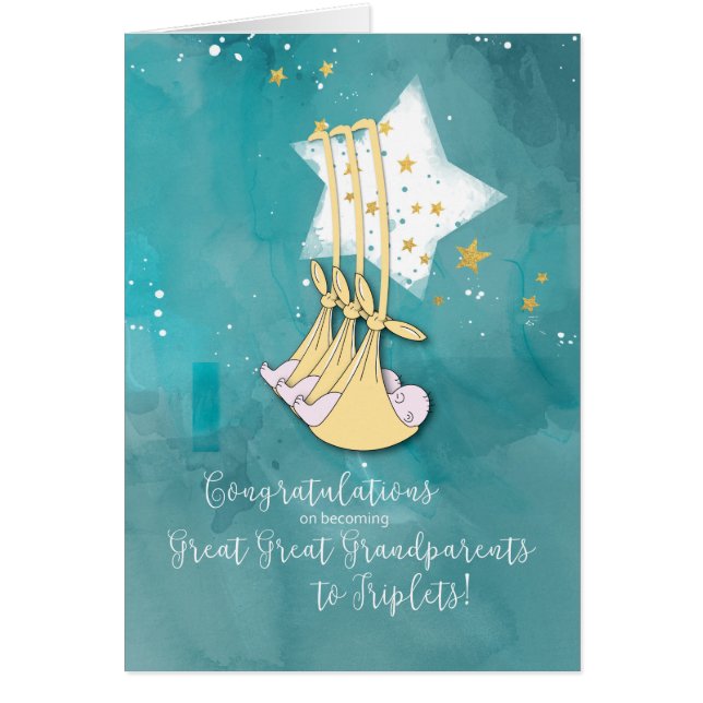 Underbara Underbara farföräldrar till trippeléer,  Hälsningskort (Framsidan)