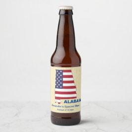 UNDERBARA USA ALABAMA STATE MONOGRAM ÖLFLASKA ETIKETT