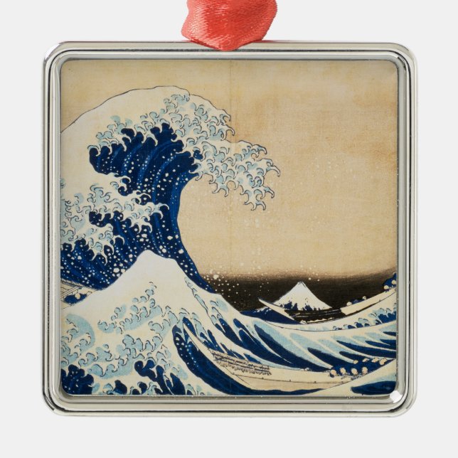 Underbara vågen av Kanagawa av Hokusai Julgransprydnad Metall (Framsidan)