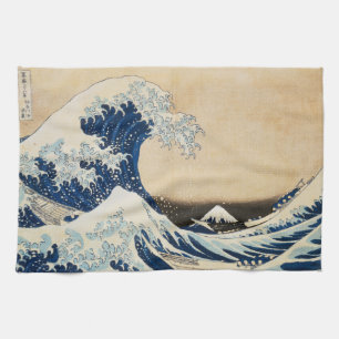 Underbara vågen av Kanagawa av Hokusai Kökshandduk