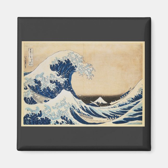 Underbara vågen av Kanagawa av Hokusai Magnet (Framsidan)