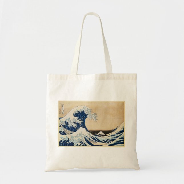 Underbara vågen av Kanagawa av Hokusai Tygkasse (Framsidan)