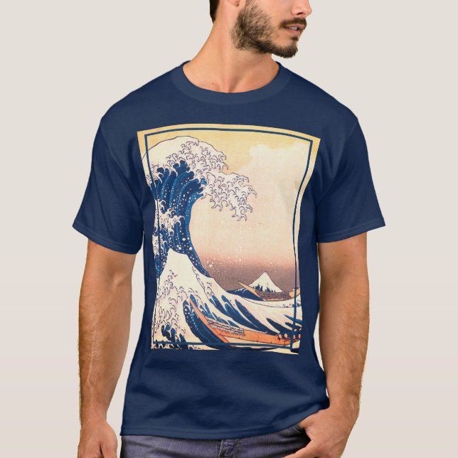Underbara vågen - japansk konst t shirt (Framsida)