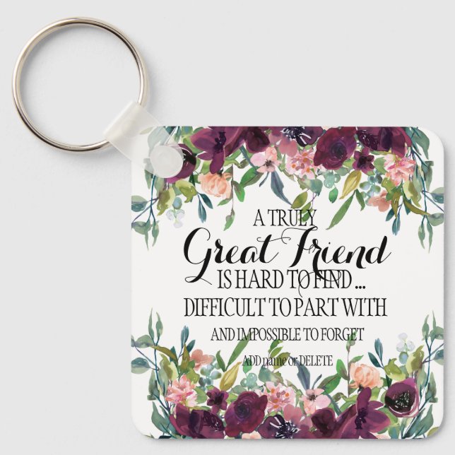 Underbara vänskapens tack till Bestie-uppskattning Nyckelring (Framsida)