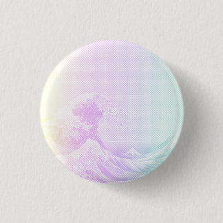 Underbara Vaporwave av det Kanagawa emblem Knapp