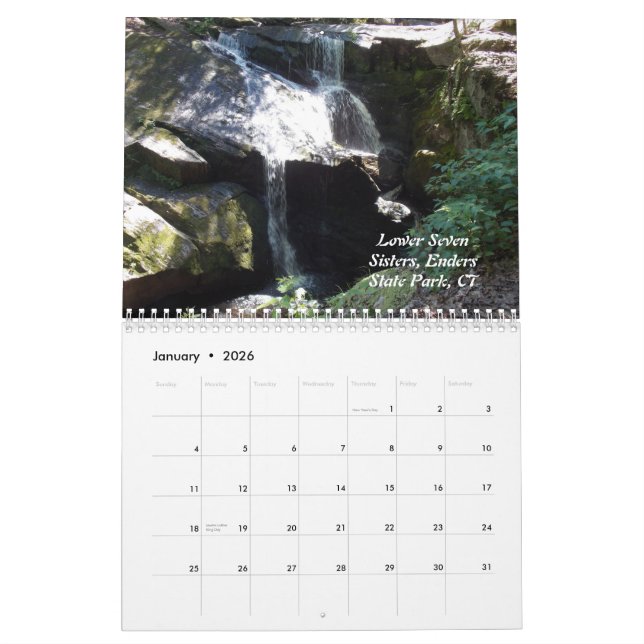 Underbara vattenfall kalender (Jan 2026)