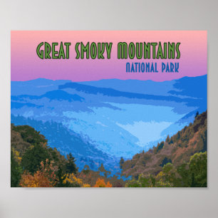 Underbara Vintagen Rökig nationalpark Poster