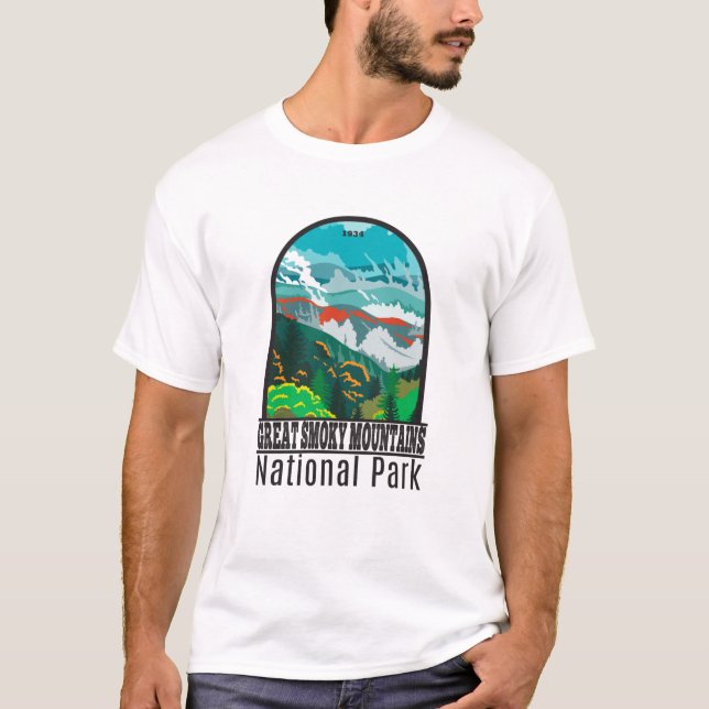 Underbara Vintagen Rökig nationalpark T Shirt (Framsida)