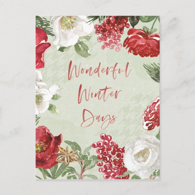 Underbara vinterdagar helg vykort (Framsida)