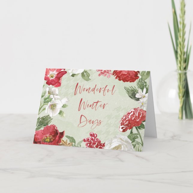 Underbara vinterdagar helgkort (Framsida)