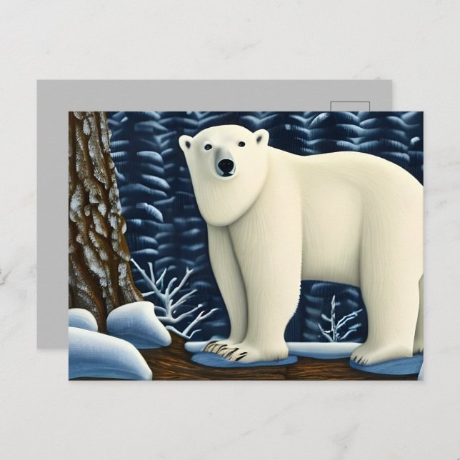 Underbara Vita björn i norr Vykort (Fram/baksida)