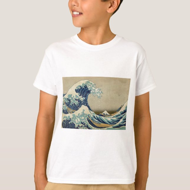 Underbara Wave Kanagawa Tee Shirt (Framsida)