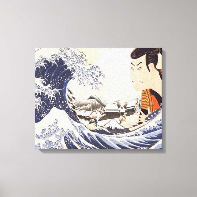 Underbara Wave Ukiyoe Collages Canvastryck (Framsida)