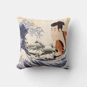 Underbara Wave Ukiyoe Collages Kudde