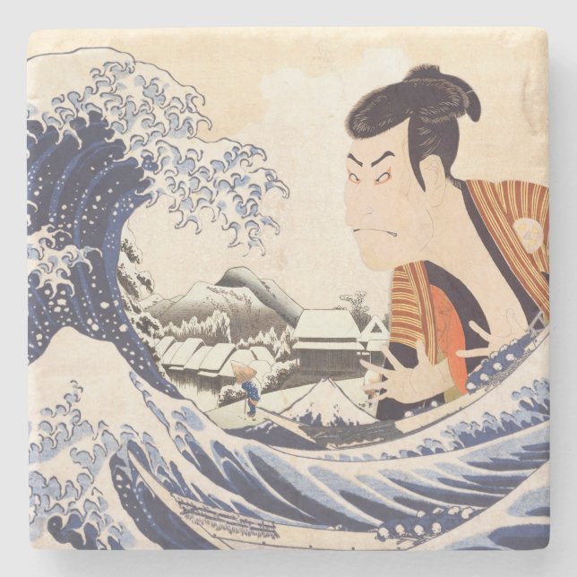Underbara Wave Ukiyoe Collages Stenunderlägg (Framsidan)
