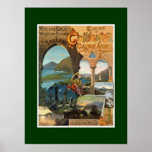Underbara Westerna järnvägen Midland ~Irland ~ Con Poster