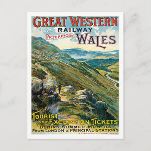Underbara Westerna järnvägen Picturesque Wales UK Vykort