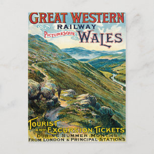 Underbara Westerna järnvägen Picturesque Wales UK Vykort