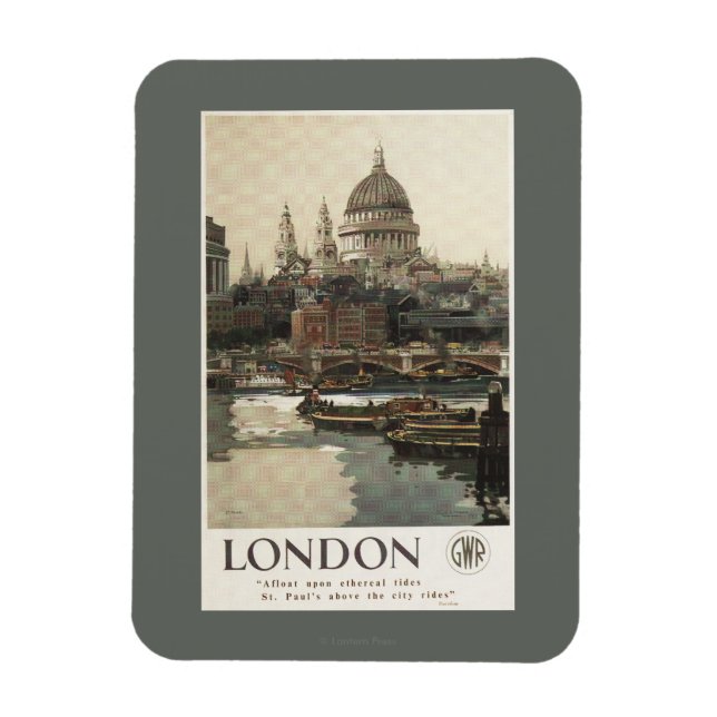 Underbara Westerna järnvägen St. Paul's Travel Pos Magnet (Vertikal)