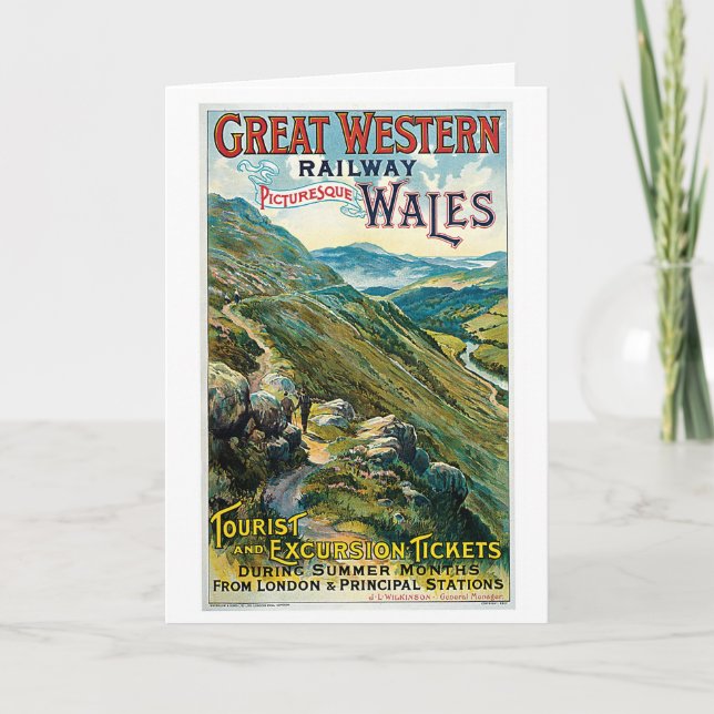 Underbara Westerna järnvägen ~ Wales Kort (Framsida)