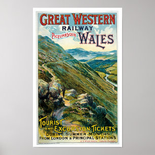 Underbara Westerna järnvägen ~ Wales Poster