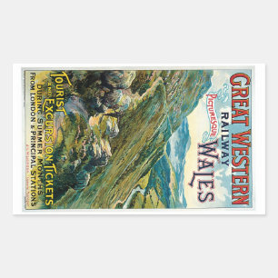Underbara Westerna järnvägen ~ Wales Rektangulärt Klistermärke