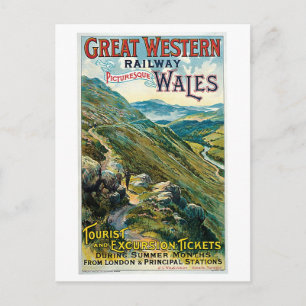 Underbara Westerna järnvägen ~ Wales Vykort