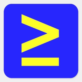 Underbarare än eller lika fyrkantigt klistermärke