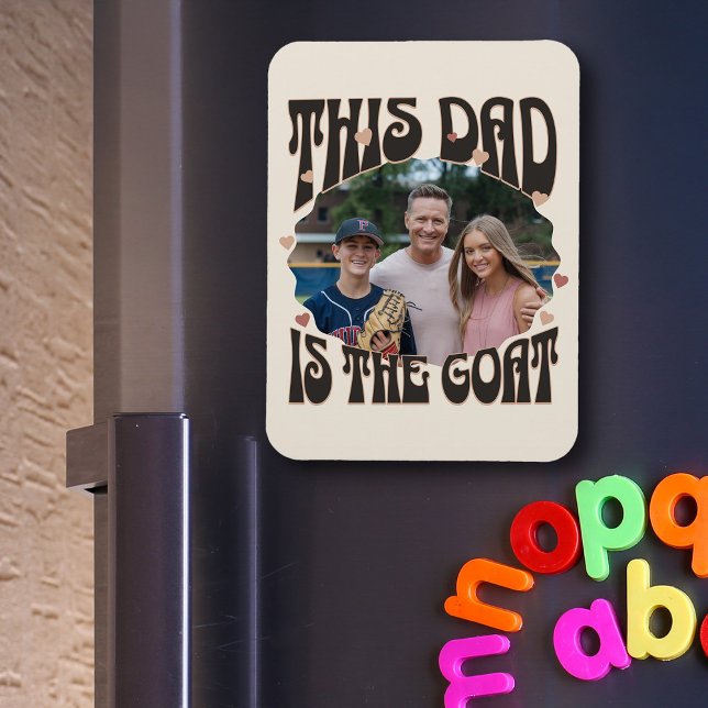 Underbarare av all Time Goat Pappa Photo Magnet (Dad is the Greatest Of All Time - Custom photo, GOAT magnet
)