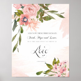 Underbarare av dessa är Kärlek Bible Rosa ros Blom Poster