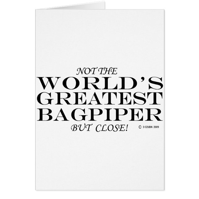 Underbarare Bagpiper Close Hälsningskort (Framsidan)