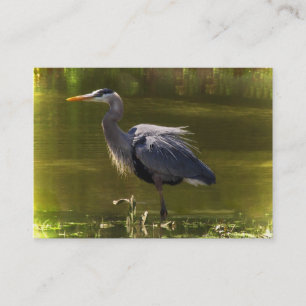 Underbarare blå Heron ATC Visitkort