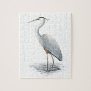 Underbarare blå Heron Jigszons Puzzle Pussel