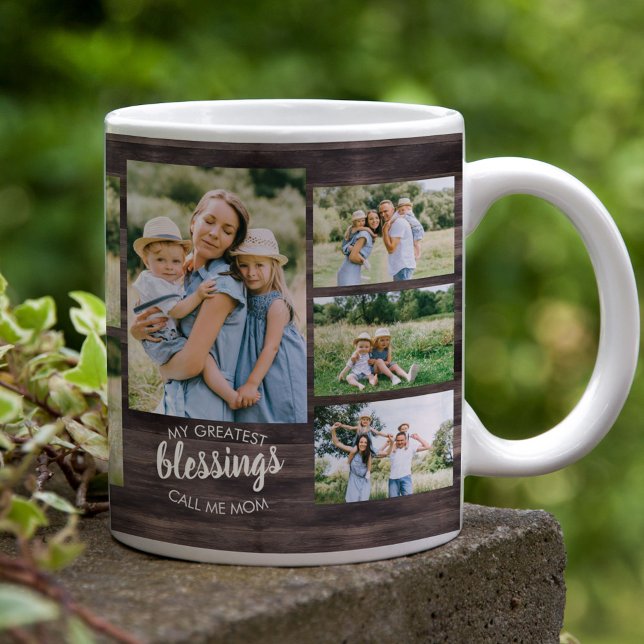 Underbarare Blesings-citat 12 Photo Rustic Wood Kaffemugg (Skapare uppladdad)