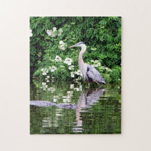 Underbarare Blue Heron och Alligator Puzzle Pussel