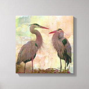 Underbarare Blue Heron Pair Digital Art Kanvastryc Canvastryck
