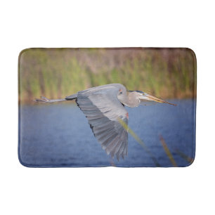 Underbarare Blue Heron under flygning Badrumsmatta