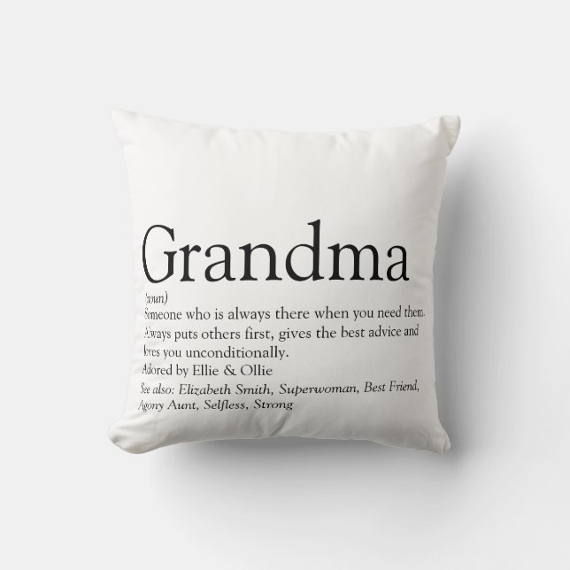 Underbarare definitionsfoto för mormor kudde (Framsida)