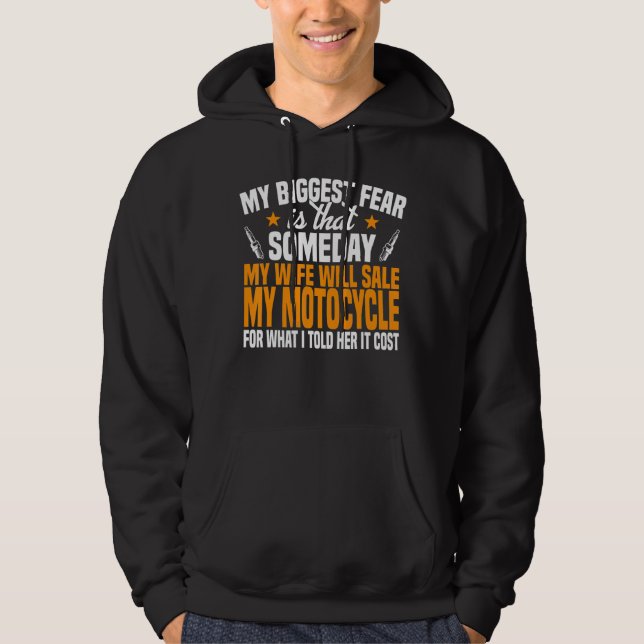 Underbarare fruktan att min fru sålde min motorcyk hoodie (Framsida)